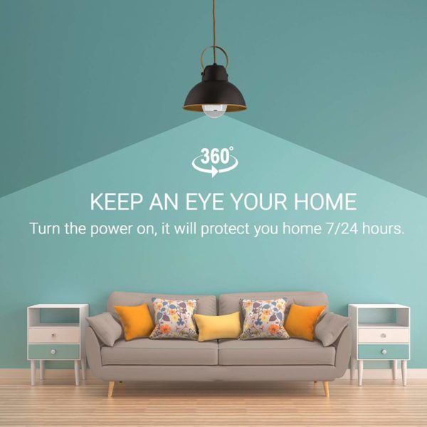 AgueMart HD 360° Wide Angle Fisheye Wireless Wifi LED Light Bulb 960P VR Panoramic IP Camera for iOS Android Phone APP Home Security CCTV Camera System - Image 8
