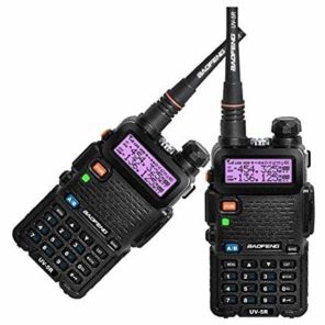 Baofeng 2-Wey BaoFeng UV-5R Dual Band Two Way Radio (Pack of 2-Pcs) UHF/VHF 136-174/400-520 MHz FM Transceiver Ham Amateur Radio Walkie Talkies with Earphone Black