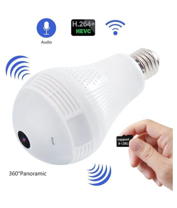 AgueMart HD 360° Wide Angle Fisheye Wireless Wifi LED Light Bulb 960P VR Panoramic IP Camera for iOS Android Phone APP Home Security CCTV Camera System - Image 15