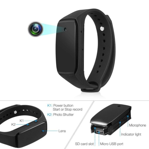 AgueMart Wrist Watch Spy Camera in Wristband Watch Hidden Camera Lens Operated by Finger Touch Support 128GB Memory Card Motion Detect and Shoot Long Duration Video - Image 2