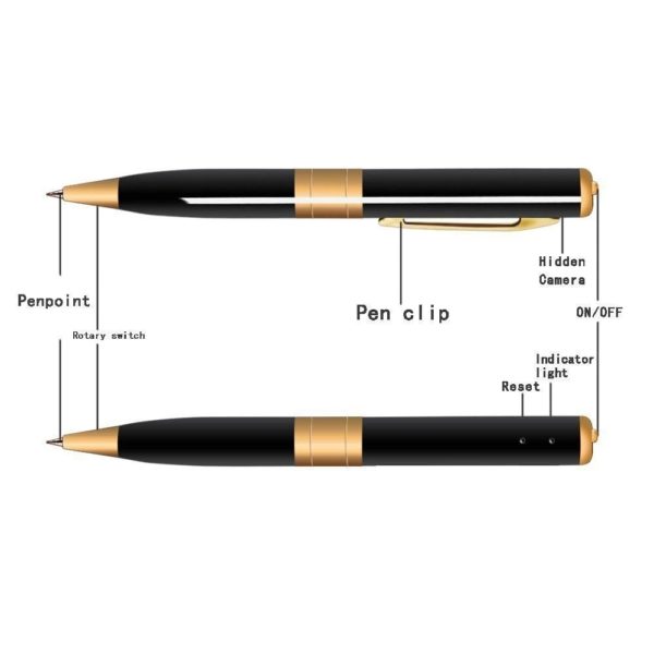 AgueMart Gold & Black Spy Video Camera Pen Spy Product - Image 6