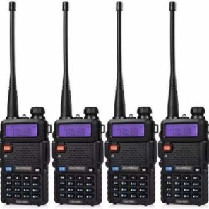 BaoFeng 4-Wey UV-5R Dual Band Two Way Radio (Pack of 4 Pcs) UHF/VHF 136-174/400-520 MHz FM Transceiver Ham Amateur Radio Walkie Talkies with Earphone Black