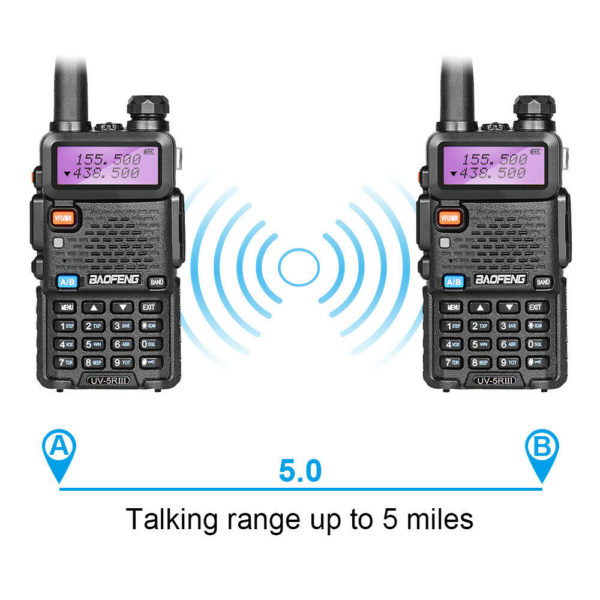 Baofeng 2-Wey BaoFeng UV-5R Dual Band Two Way Radio (Pack of 2-Pcs) UHF/VHF 136-174/400-520 MHz FM Transceiver Ham Amateur Radio Walkie Talkies with Earphone Black - Image 5