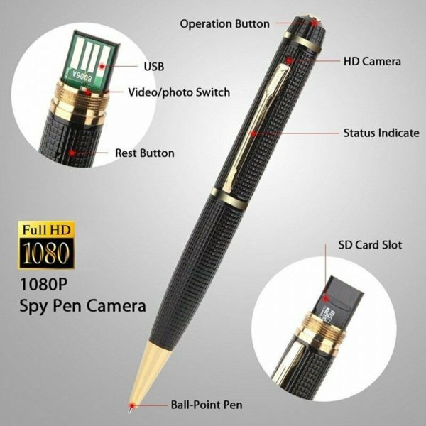 AgueMart Spy 4K Golden Pen Camera With 1920px HD Video Audio Recording 12 Mega Pixel Lens Long Time Recording No Light Flashes While Recording - Image 11