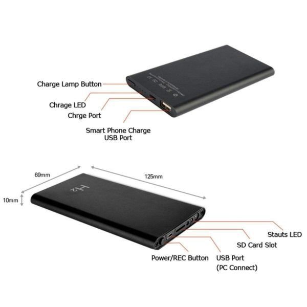 AgueMart Upgrade 1080P 5000mAh Portable Hidden H2 Power Bank Camera Nanny Cam, Perfect Mini Spy Camera for Home Office and Outdoor, No WiFi Function - Image 2