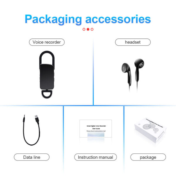 AgueMart 8GB Voice Activated Mini Recorder with Playback Digital Keychain Voice Recorder Upgraded Small Key Chain Recording Device for Lectures, Meetings, Interviews, Portable Audio Recorder (Pack of 01) - Image 9