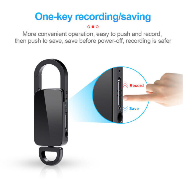 AgueMart 8GB Voice Activated Mini Recorder with Playback Digital Keychain Voice Recorder Upgraded Small Key Chain Recording Device for Lectures, Meetings, Interviews, Portable Audio Recorder (Pack of 01) - Image 4