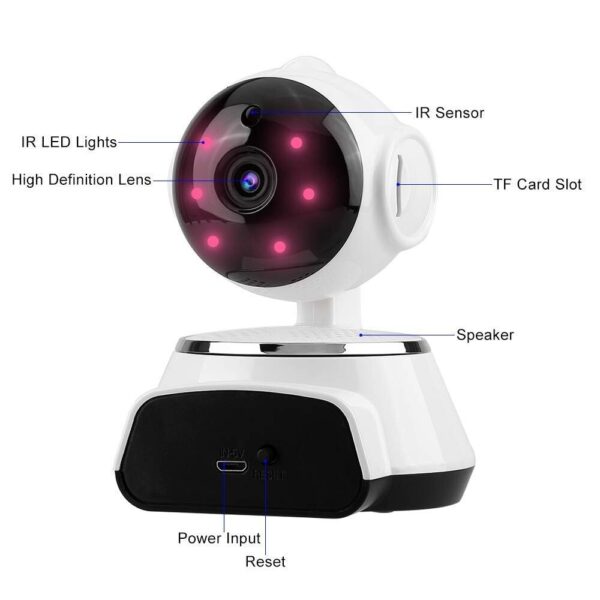 AgueMart Mini Wireless WiFi Camera Night Vision Infrared 360 Degree Intelligent Surveillance Video Recorder Robot Network Monitor HD IP Camera - Image 4