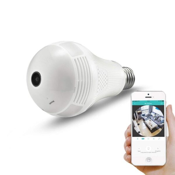 Aguemart Wireless Panoramic Bulb 360° IP Camera ,960P Fisheye Vision, Remoting Monitoring Home Security Camera LED Bulb Light,with Hidden Camera, Two-Way Audio and Support Micro 128GB SD Card - Image 2