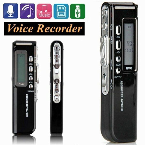 AgueMart Spy Digital Voice Activated Recorder for Lectures/Meetings/Class, 8GB Memory, Store 160 Hours Sound/Audio Recording Dictaphone Device with Playback,MP3 Payer,Display (Pack of 01)