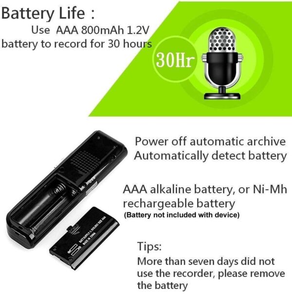 AgueMart Spy Digital Voice Activated Recorder for Lectures/Meetings/Class, 8GB Memory, Store 160 Hours Sound/Audio Recording Dictaphone Device with Playback,MP3 Payer,Display (Pack of 01) - Image 5