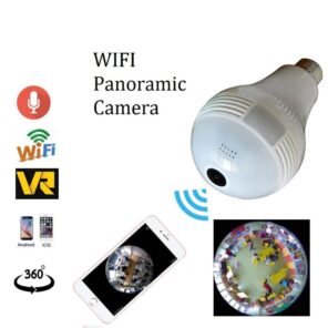 Aguemart Wireless Panoramic Bulb 360° IP Camera ,960P Fisheye Vision, Remoting Monitoring Home Security Camera LED Bulb Light,with Hidden Camera, Two-Way Audio and Support Micro 128GB SD Card