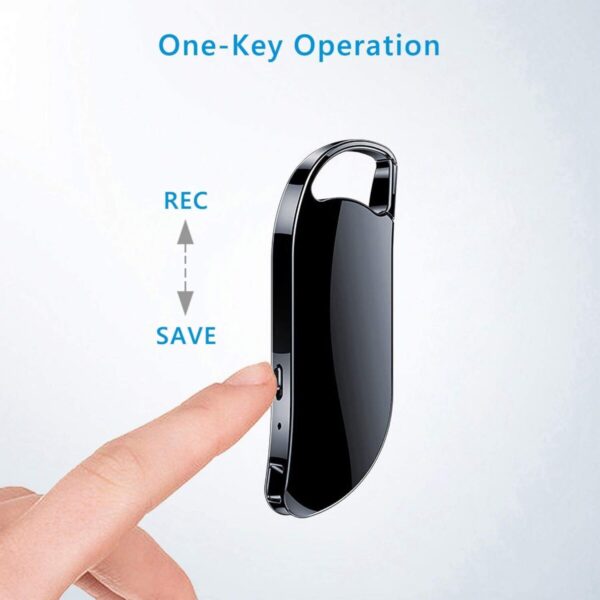 Aguemart Key Chain Voice Recorder Voice Activated Recorder with Noise Reduction, Small Audio Recording Device for Home, Password Protection, Office, Lecture, Interview, Meeting (Pack of 01)