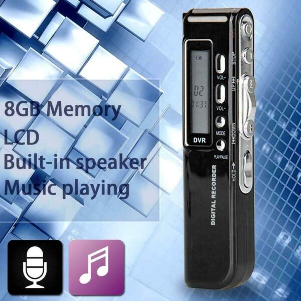 AgueMart Spy Digital Voice Activated Recorder for Lectures/Meetings/Class, 8GB Memory, Store 160 Hours Sound/Audio Recording Dictaphone Device with Playback,MP3 Payer,Display (Pack of 01) - Image 6