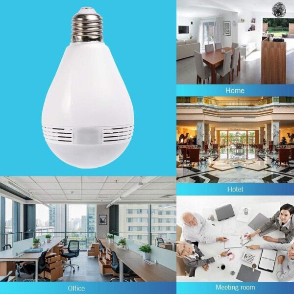 Aguemart Wireless Panoramic Bulb 360° IP Camera ,960P Fisheye Vision, Remoting Monitoring Home Security Camera LED Bulb Light,with Hidden Camera, Two-Way Audio and Support Micro 128GB SD Card - Image 6