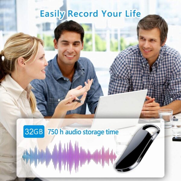 Aguemart Key Chain Voice Recorder Voice Activated Recorder with Noise Reduction, Small Audio Recording Device for Home, Password Protection, Office, Lecture, Interview, Meeting (Pack of 01) - Image 6