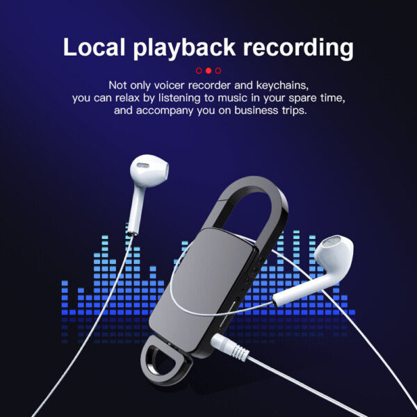 AgueMart 8GB Voice Activated Mini Recorder with Playback Digital Keychain Voice Recorder Upgraded Small Key Chain Recording Device for Lectures, Meetings, Interviews, Portable Audio Recorder (Pack of 01) - Image 8