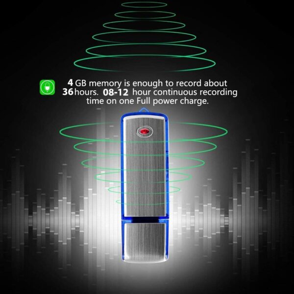 AgueMart Spy Hidden Digital Voice Audio Recorder Mic Device | Small Size Mini | | High Definition HD Portable | in Built Microphone Mic | Dictaphone | Without Light | 8GB (Pack of 01) - Image 5