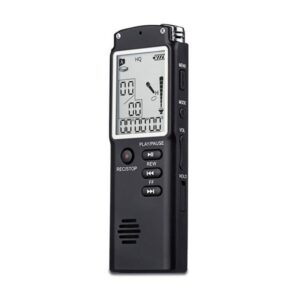 AgueMart Professional Digital Voice Recorder 8GB Sound Audio Recorder Time Display USB Built-in Microphone MP3 Player with Speaker for Home/Office/Meeting/Classes/Lectures/Speech/Interviews-Pack of 01