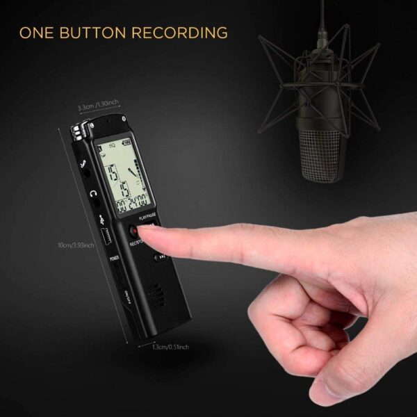 AgueMart Professional Digital Voice Recorder 8GB Sound Audio Recorder Time Display USB Built-in Microphone MP3 Player with Speaker for Home/Office/Meeting/Classes/Lectures/Speech/Interviews-Pack of 01 - Image 4