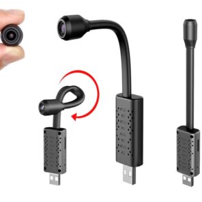 AgueMart® WiFi Spy /Hidden USB WiFi Camera, Mini HD 1080p HD USB Universal Interface WiFi Mini Flexi Neck Camera, Loop Recording, Wide Angle, Live View on Mobile App