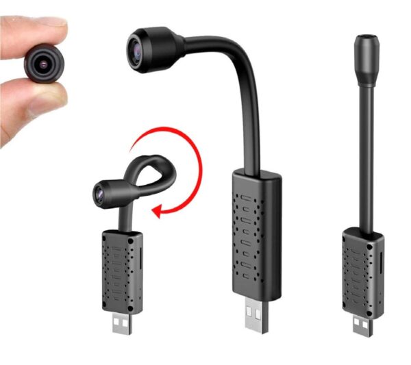 AgueMart® WiFi Spy /Hidden USB WiFi Camera, Mini HD 1080p HD USB Universal Interface WiFi Mini Flexi Neck Camera, Loop Recording, Wide Angle, Live View on Mobile App