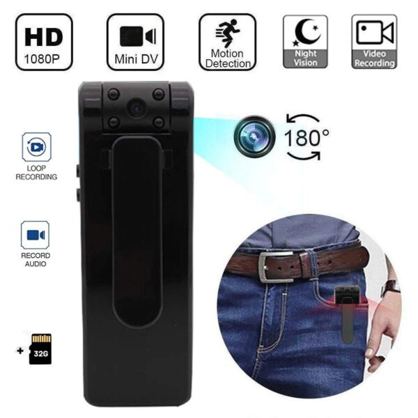 AgueMart® Mini 12MP Camera Full HD Video & Audio Recorder IR Night Vision, Motion Detection, Body Action with Clip, Long Working Safety Wearable Cam Portable for Home / Office / Meeting - Image 3