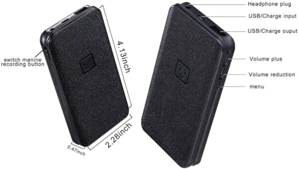 AgueMart® Spy 7 Days Continues Recording Voice Recorder with Single Charge Store 15 Days Data with in 32 GB Memory Card Hidden Audio Recorder with Long Battery Backup Power Bank and Mp3 Player - Image 5