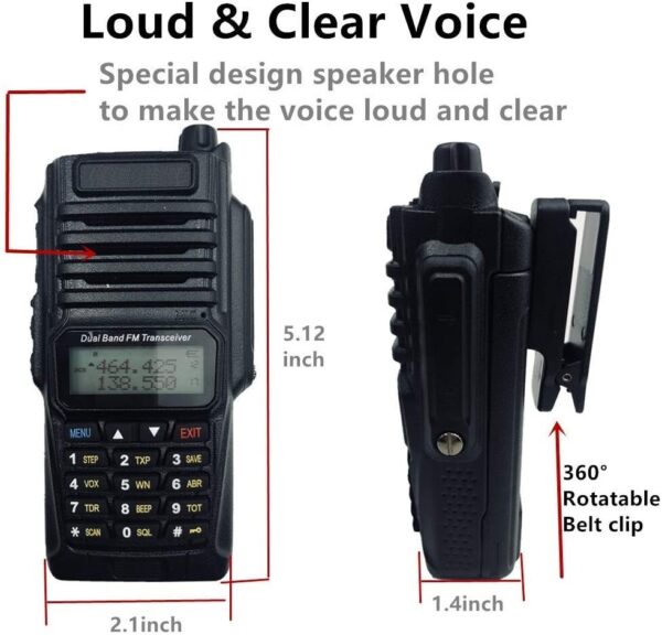 AgueMart 5W UR9R Plus Upgrade Version Two Way Radio VHF UHF Walkie Talkie Waterproof for CB Ham (Pack of 1) - Image 2