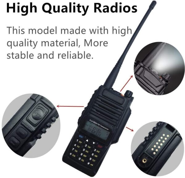 AgueMart 5W UR9R Plus Upgrade Version Two Way Radio VHF UHF Walkie Talkie Waterproof for CB Ham (Pack of 1) - Image 4