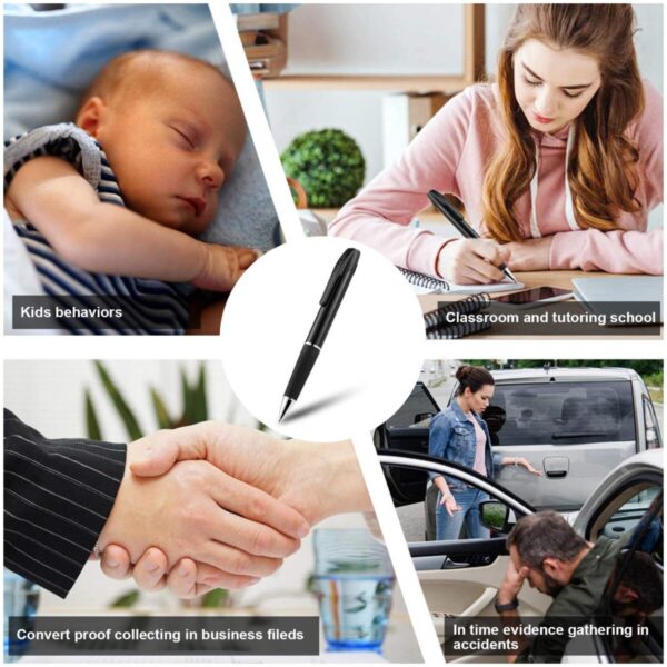 AgueMart® Ultra HD Pen Camera with 1080p Video & Audio Recording 75 Minutes Without Flashing Lens Cover Slim Shape Pen Cam Support 64GB Card (not Included)for Home/Office/ClassRoom/Business Meeting Black - Image 8