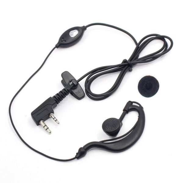 Aguemart 2.5mm/3.5mm Jack Wired Over Ear PTT Earphone with Mic 2-Pin for Walkie Talkie 4Pcs- Black - Image 2