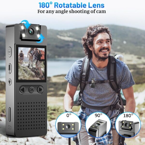 Sekuai Latest Body Mounted Compact Portable WiFi 1080p HD Security DVR Camera with Easy Pocket Clip for Mounting, 1.3" LCD Display, Night Vision, Single Button Easy Operation Outdoor/Indoor - Image 2
