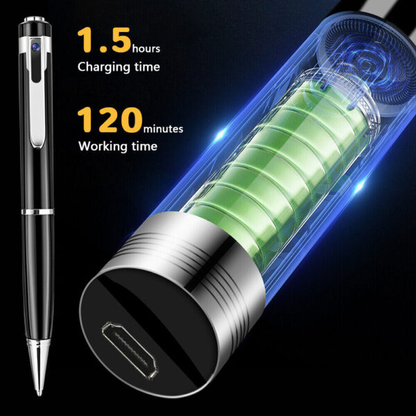 Sekuai Upgraded Mini Hidden Pen Camera 1080p Full HD Video or Picture Taking - Secret Camera with Wide Angle Lens, Rechargeable Multifunction Ink Pen for Business, Conference and School - Image 7