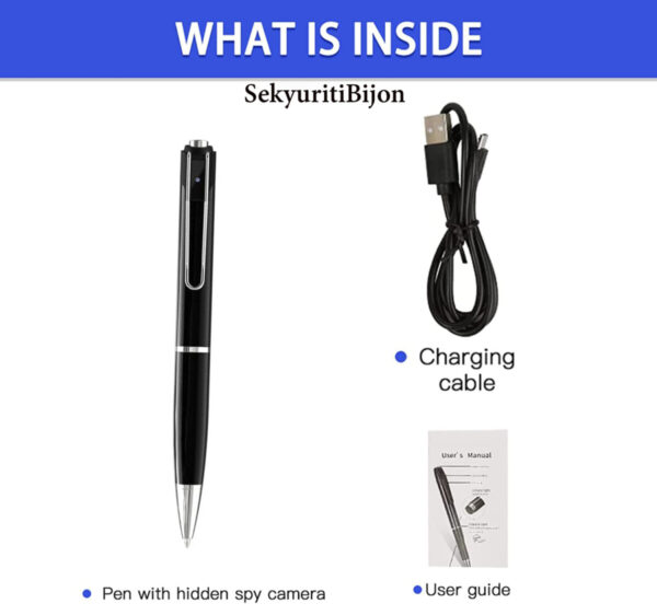 SekyuritiBijon FHD 1080P Pen Camera, Video Recorder with Photo Taking, Portable Digital Mini Covert DV Cam Multifunction Ink Pen for Business, Conference and School - Image 7