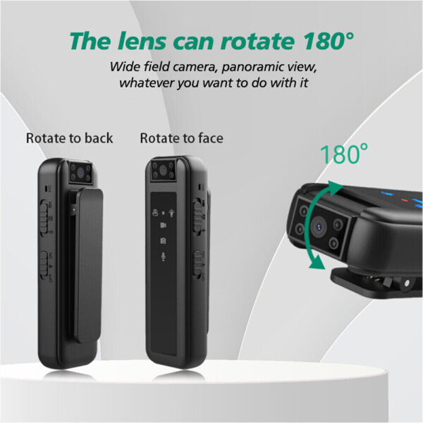 Sekuai 1080P Ultra-Clear Body Mini Clip Camera Capture Motion Video Every Detail, Anytime, Anywhere Crystal Clear Video Recording Police Body DVR IR Night Vision Capability - Image 9