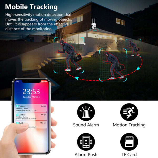 Sekuai Mini Wi-Fi PTZ Intelligent Camera I 1080 FHD 2mp Color Nightvision l 360° Rotating Smart Pan Tilt I Home & Office Wireless Indoor-Outdoor Security | V380 Pro App - Image 12