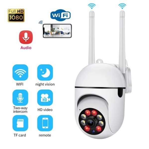 Sekuai Mini Wi-Fi PTZ Intelligent Camera I 1080 FHD 2mp Color Nightvision l 360° Rotating Smart Pan Tilt I Home & Office Wireless Indoor-Outdoor Security | V380 Pro App - Image 2