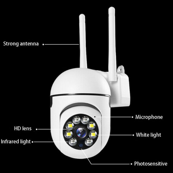 Sekuai Mini Wi-Fi PTZ Intelligent Camera I 1080 FHD 2mp Color Nightvision l 360° Rotating Smart Pan Tilt I Home & Office Wireless Indoor-Outdoor Security | V380 Pro App - Image 3