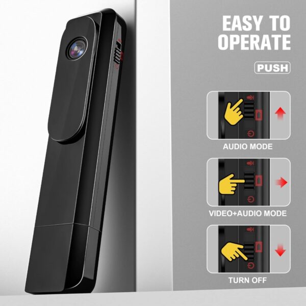 Sekuai 1080p Pocket Body Camera Full HD Video Recording with Audio Portable Secret Camera for Home Security, No WiFi Needed Indoor/Outdoor Surveillance Camera - Image 2