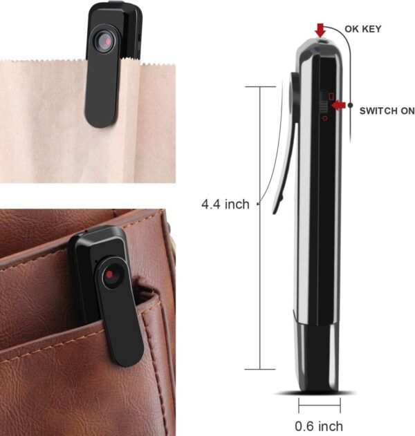 Sekuai 1080p Pocket Body Camera Full HD Video Recording with Audio Portable Secret Camera for Home Security, No WiFi Needed Indoor/Outdoor Surveillance Camera - Image 9