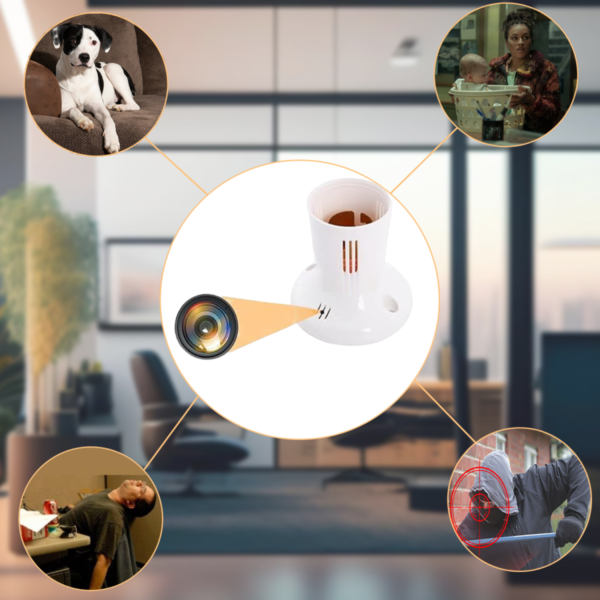 Full HD WiFi 1080P Bulb Holder Mini Security Camera with Video Recording Watch Live 24 Hours - Image 3