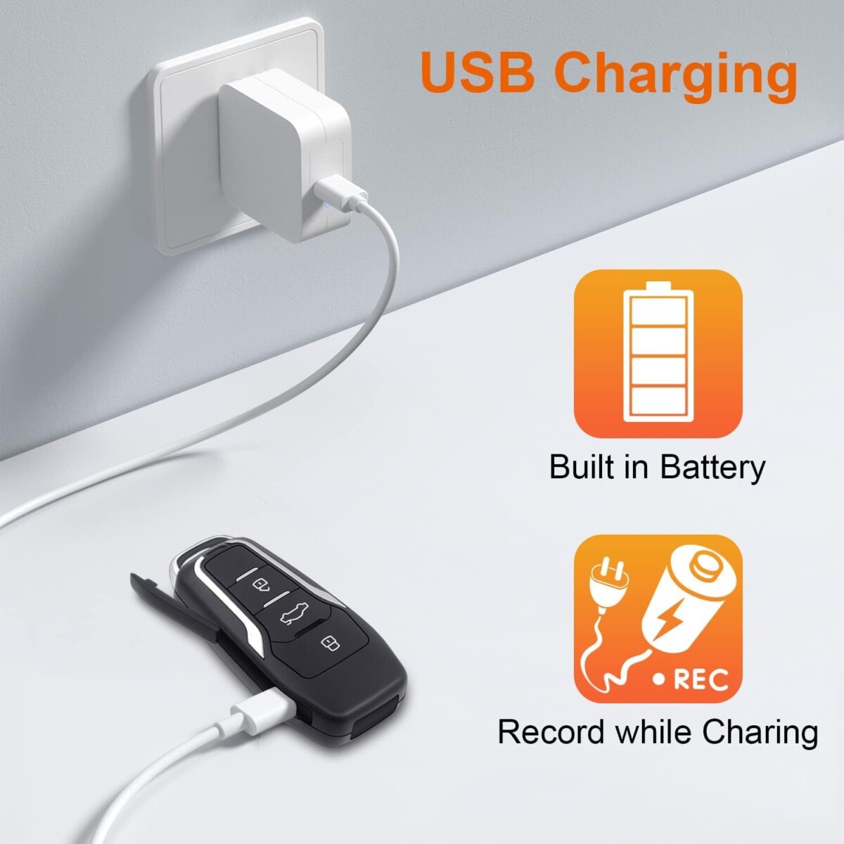 Premium Portable Mini Keychain Audio Video Hidden Camera Car Key Fob, New Version 1080P HD Small Security DVR Camera, Long Battery Indoor and Outdoor - Image 3